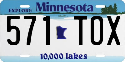 MN license plate 571TOX