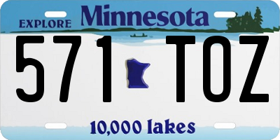 MN license plate 571TOZ