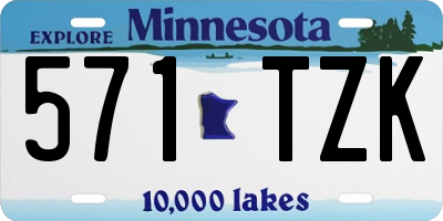 MN license plate 571TZK