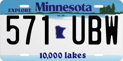 MN license plate 571UBW