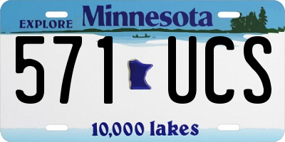 MN license plate 571UCS