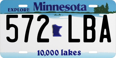 MN license plate 572LBA