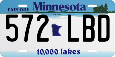MN license plate 572LBD