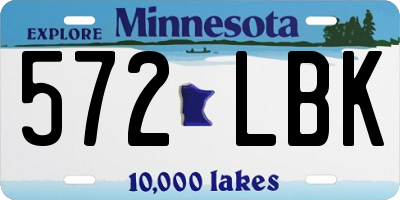 MN license plate 572LBK