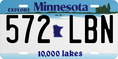MN license plate 572LBN