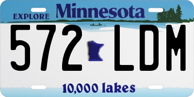 MN license plate 572LDM