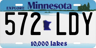 MN license plate 572LDY