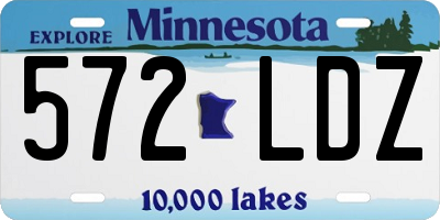 MN license plate 572LDZ