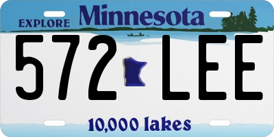 MN license plate 572LEE