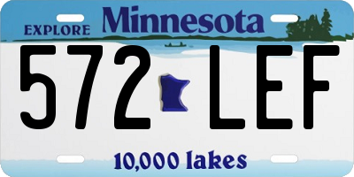 MN license plate 572LEF