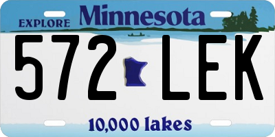 MN license plate 572LEK