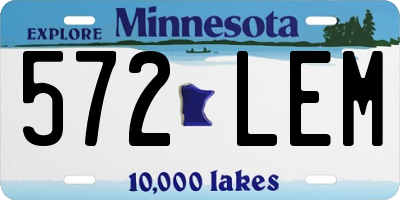 MN license plate 572LEM