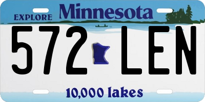 MN license plate 572LEN