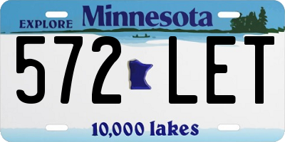 MN license plate 572LET