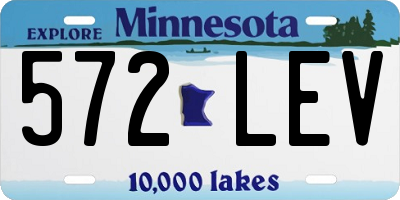MN license plate 572LEV