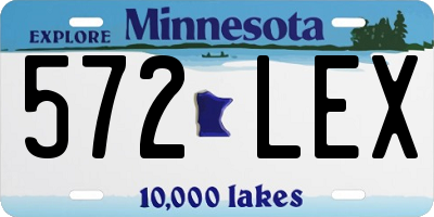 MN license plate 572LEX