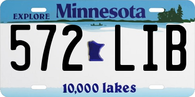 MN license plate 572LIB