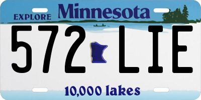 MN license plate 572LIE
