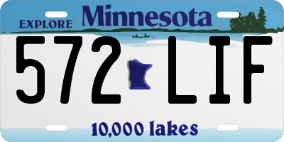 MN license plate 572LIF