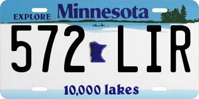MN license plate 572LIR
