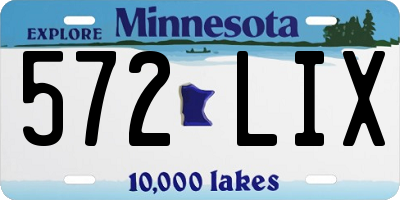 MN license plate 572LIX
