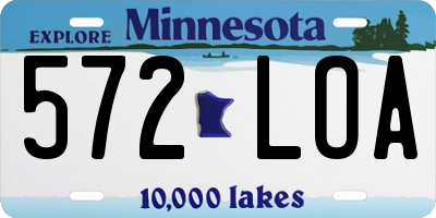 MN license plate 572LOA
