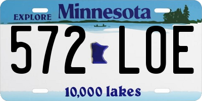 MN license plate 572LOE
