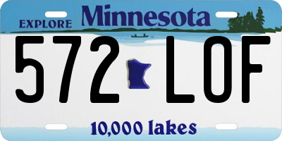 MN license plate 572LOF
