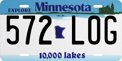 MN license plate 572LOG