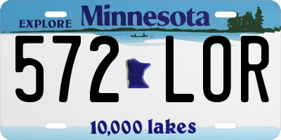 MN license plate 572LOR