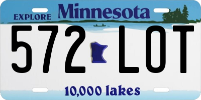MN license plate 572LOT
