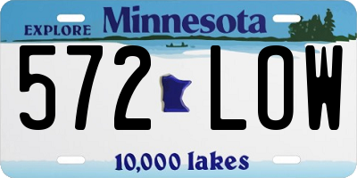 MN license plate 572LOW