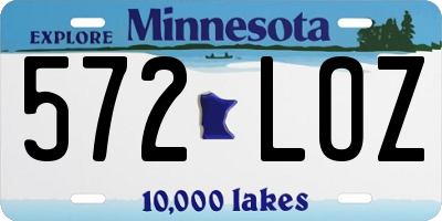 MN license plate 572LOZ