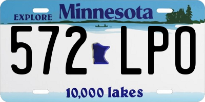 MN license plate 572LPO