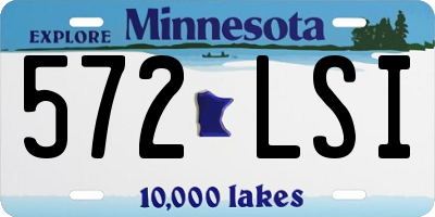 MN license plate 572LSI