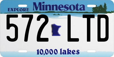 MN license plate 572LTD
