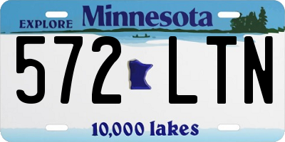 MN license plate 572LTN