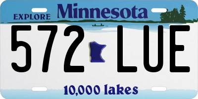 MN license plate 572LUE