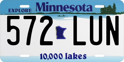 MN license plate 572LUN