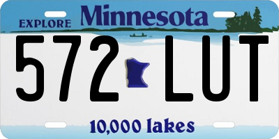 MN license plate 572LUT