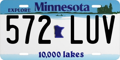 MN license plate 572LUV