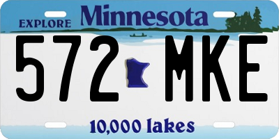 MN license plate 572MKE
