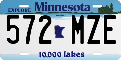 MN license plate 572MZE