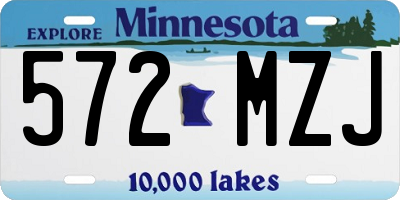MN license plate 572MZJ