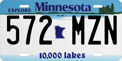 MN license plate 572MZN