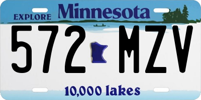 MN license plate 572MZV