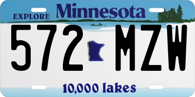 MN license plate 572MZW