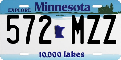 MN license plate 572MZZ
