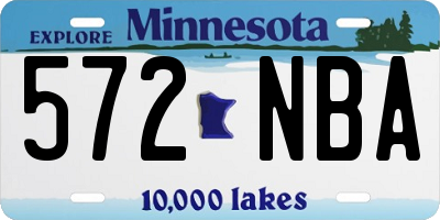 MN license plate 572NBA
