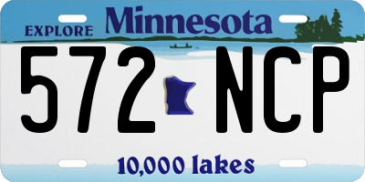 MN license plate 572NCP